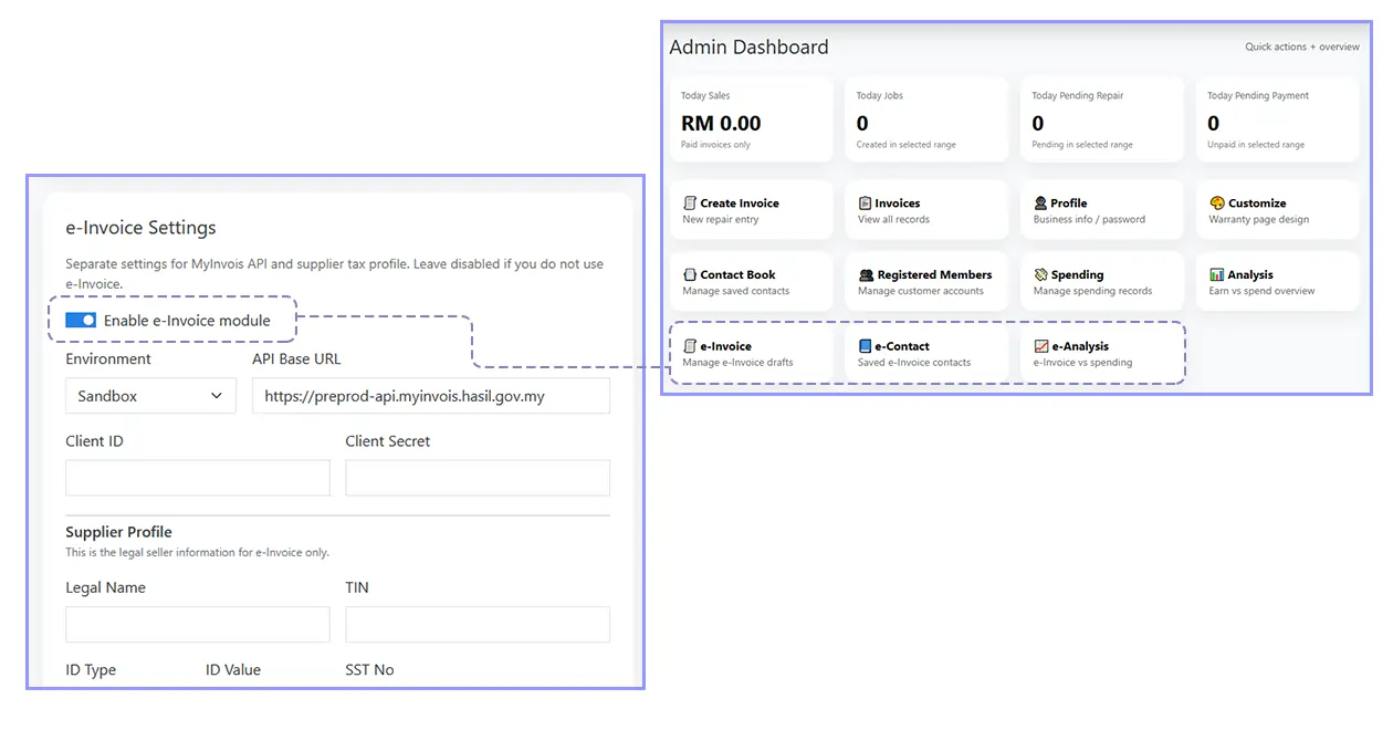 Enable e-Invoice module
