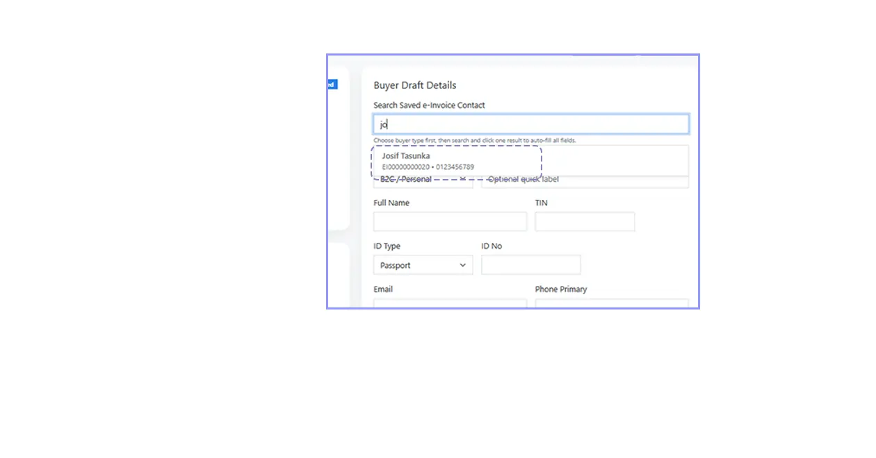 Smart e-Invoice autofill