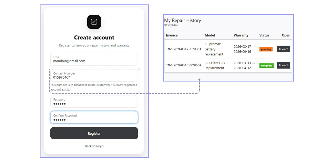 Member repair history