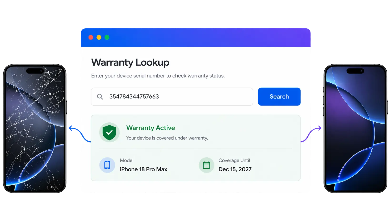 3Warranty dashboard on iMac